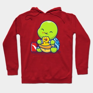 Cute Turtle Eating Pizza With Soda Hoodie